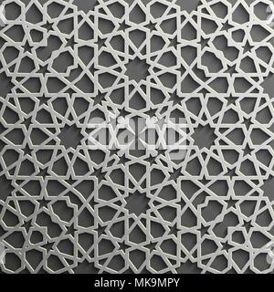Hintergrund mit 3d-nahtlose Muster islamischen Stil Stock Vektor