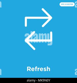 Aktualisieren vektor Symbol auf blauem Hintergrund, Zeichen und Symbol isoliert Stock Vektor