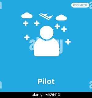 Pilotprojekt vektor Symbol auf blauem Hintergrund, Zeichen und Symbol isoliert Stock Vektor