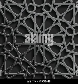 Hintergrund mit 3d-nahtlose Muster islamischen Stil Stock Vektor