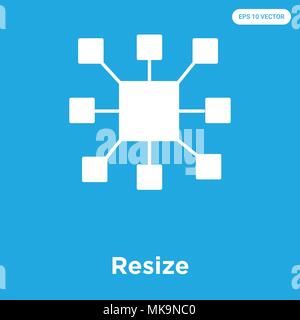Größe vektor Symbol auf blauem Hintergrund, Zeichen und Symbol isoliert Stock Vektor