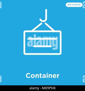 Container vektor Symbol auf blauem Hintergrund, Zeichen und Symbol isoliert Stock Vektor