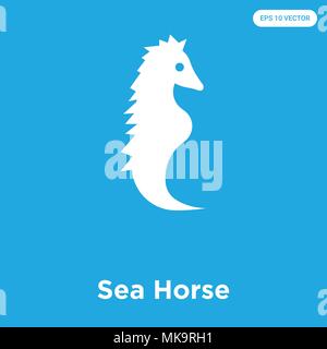 Sea Horse vektor Symbol auf blauem Hintergrund, Zeichen und Symbol isoliert Stock Vektor