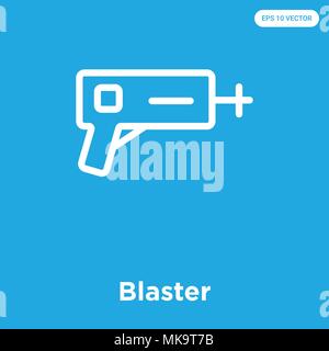 Blaster vektor Symbol auf blauem Hintergrund, Zeichen und Symbol isoliert Stock Vektor