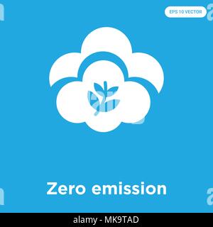Zero Emission vektor Symbol auf blauem Hintergrund, Zeichen und Symbol isoliert Stock Vektor