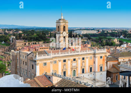 Kapitol Gebäude an der Piazza del Campidoglio in Rom, Italien. Stockfoto