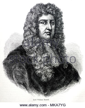 Lord William Russell, 1639 - 1683, ein englischer Politiker, der mit Hochverrat gegen Charles II. für seine Beteiligung an der Roggen Haus Grundstück, antike Darstellung von ca. 1880 berechnet wurde Stockfoto