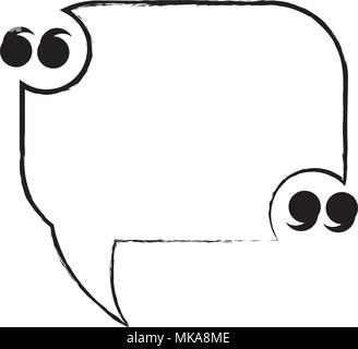 Skizze der Sprechblase mit Anführungszeichen auf weißem Hintergrund, Vector Illustration Stock Vektor