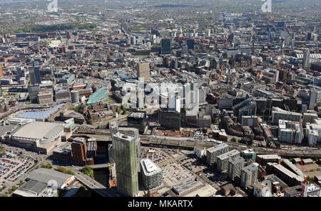 Luftaufnahme der Innenstadt von Manchester Stockfoto