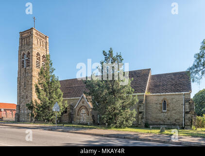 ESTCOURT, SÜDAFRIKA - 21. MÄRZ 2018: Die historische St. Mathews anglikanische Kirche in Estcourt in der Provinz Kwazulu-Natal Stockfoto