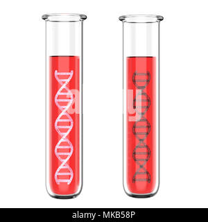 3D-rendering DNA-Helix im Reagenzglas isoliert Stockfoto