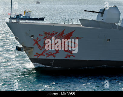 HMS Dragon eine von sechs Typ 45 Zerstörer von der Royal Navy betrieben Stockfoto