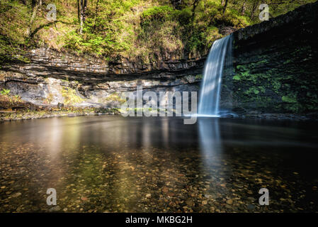 Sgwd Gwladys Wasserfall in der Breacon Beacons, Neath, Großbritannien Stockfoto