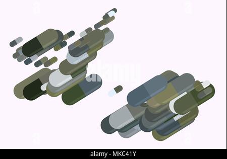 Zusammenfassung Kapseln, Medizin oder Pillen Illustrationen Hintergrund Muster. Apotheke Gesundheit konzeptionell. Vektorgrafik. Stock Vektor
