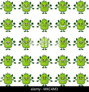 Cartoon Monster Smilies einstellen Stock Vektor
