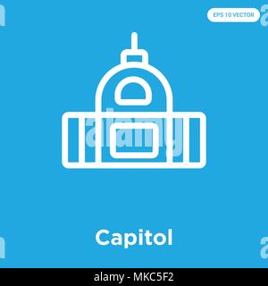 Capitol vektor Symbol auf blauem Hintergrund, Zeichen und Symbol isoliert Stock Vektor