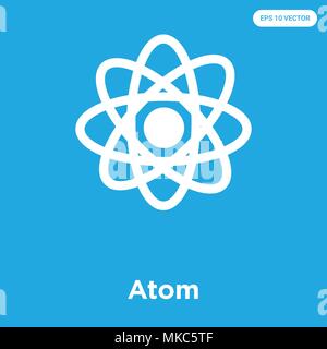 Atom vektor Symbol auf blauem Hintergrund, Zeichen und Symbol isoliert Stock Vektor