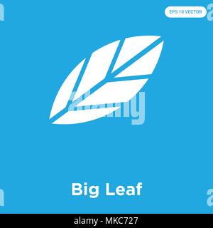 Big leaf vektor Symbol auf blauem Hintergrund, Zeichen und Symbol isoliert Stock Vektor