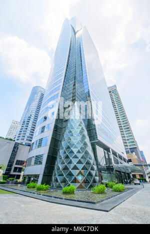 Bangkok, Thailand - 4 Mai, 2018: Sathon quadratisches Gebäude im Bürobereich mit Sonnenlicht Stockfoto