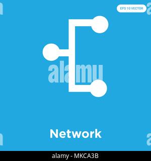 Netzwerk vektor Symbol auf blauem Hintergrund, Zeichen und Symbol isoliert Stock Vektor