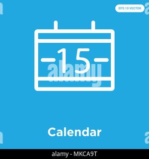 Kalender vektor Symbol auf blauem Hintergrund, Zeichen und Symbol isoliert Stock Vektor