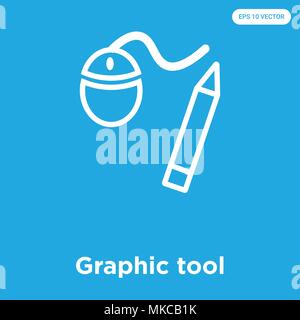 Grafik tool Vektor Symbol auf blauem Hintergrund, Zeichen und Symbol isoliert Stock Vektor