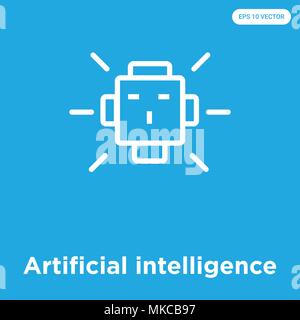 Künstliche Intelligenz vektor Symbol auf blauem Hintergrund, Zeichen und Symbol isoliert Stock Vektor