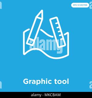 Grafik tool Vektor Symbol auf blauem Hintergrund, Zeichen und Symbol isoliert Stock Vektor