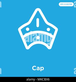 Cap vektor Symbol auf blauem Hintergrund, Zeichen und Symbol isoliert Stock Vektor