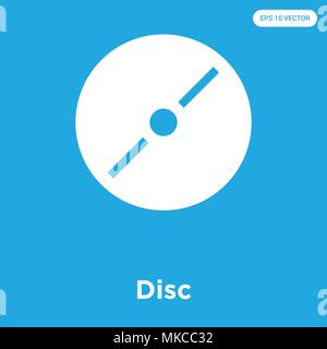 Disc vektor Symbol auf blauem Hintergrund, Zeichen und Symbol isoliert Stock Vektor