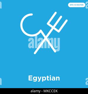 Ägyptische vektor Symbol auf blauem Hintergrund, Zeichen und Symbol isoliert Stock Vektor