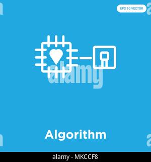 Algorithmus vektor Symbol auf blauem Hintergrund, Zeichen und Symbol isoliert Stock Vektor