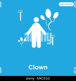 Clown vektor Symbol auf blauem Hintergrund, Zeichen und Symbol isoliert Stock Vektor