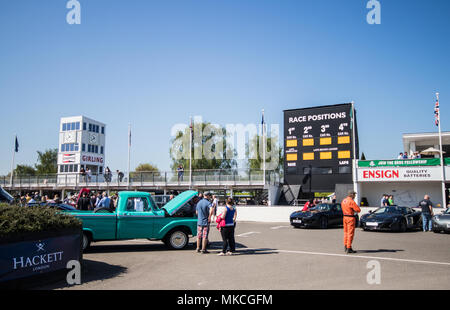 Transatlantische Sonntag an der Breakfast Club, in der Nähe von Goodwood Motor Circuit, Chichester, West Sussex, UK (6. Mai 2018) Stockfoto