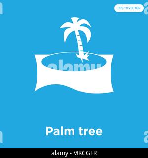 Palm Tree vektor Symbol auf blauem Hintergrund, Zeichen und Symbol isoliert Stock Vektor