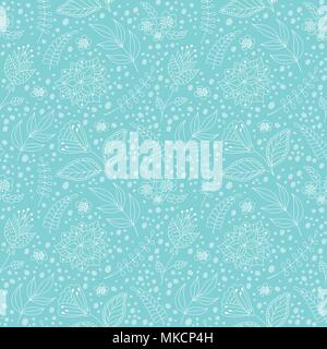 Nahtlose Muster mit Doodle florale Elemente für Textilwaren, Geschenkpapier, scrapbooking. Stock Vektor