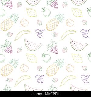 Die nahtlose Vektor Muster mit Früchten und Beeren. Vektor Früchte Muster. Früchte nahtlose Hintergrund. Wiederholen vector Hintergrund mit Früchten. Früchte con Stock Vektor