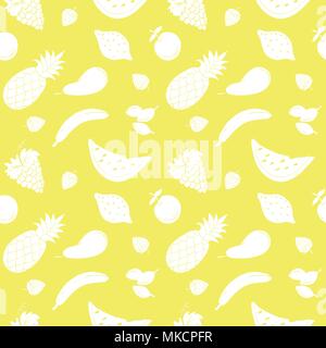 Die nahtlose Vektor Muster mit Früchten und Beeren. Stock Vektor