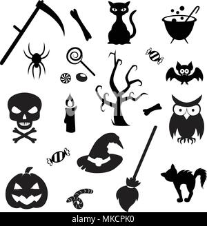Satz von Halloween Elemente. Sammlung von Vektor Symbol für Halloween Design. Stock Vektor