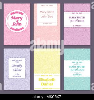 Der Vektor Begrüßung / einladungskarte Vorlagen für Datum speichern, Hochzeit, Geburtstag, Baby, Dusche, etc. Stock Vektor