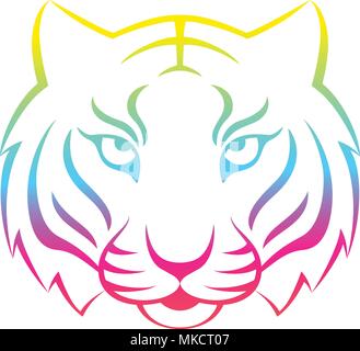 Tiger Symbol isoliert auf einem weißen Hintergrund. Tiger logo Vorlage, Tattoo Design, T-Shirt drucken. Stock Vektor