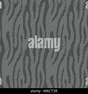 Abstrakten Animal-print. Die nahtlose Vektor Muster mit Zebra/Tiger stripes. Textile wiederholen Fell Hintergrund. Halbton Streifen endlose bachground. Stock Vektor
