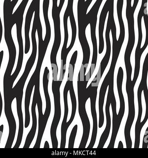Abstrakten Animal-print. Die nahtlose Vektor Muster mit Zebra/Tiger stripes. Textile wiederholen Fell Hintergrund. Stock Vektor