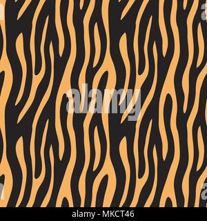 Abstrakten Animal-print. Die nahtlose Vektor Muster mit Zebra/Tiger stripes. Textile wiederholen Fell Hintergrund. Stock Vektor