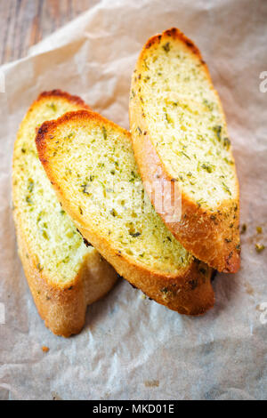 Knoblauch Brot drei Schichten Stockfoto
