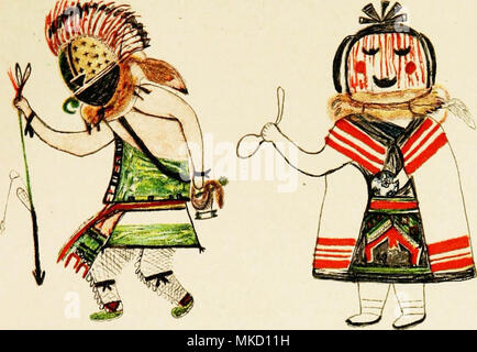 "Hopi Katcinas gezeichnet von einheimischen Künstlern" (1904) Stockfoto