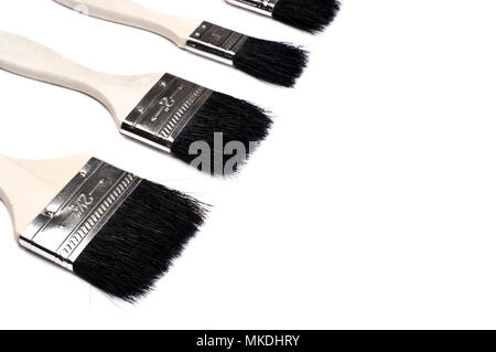 Pinsel auf weißem Hintergrund. Stockfoto
