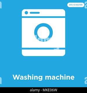Waschmaschine vektor Symbol auf blauem Hintergrund, Zeichen und Symbol isoliert Stock Vektor