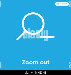 Verkleinern vektor Symbol auf blauem Hintergrund, Zeichen und Symbol isoliert Stock Vektor