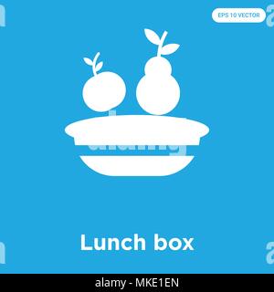 Lunch Box vektor Symbol auf blauem Hintergrund, Zeichen und Symbol isoliert Stock Vektor